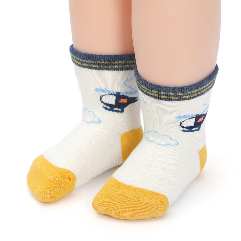 2019 New Cartoon children socks anti-slip socks 0-1-3-5 years old