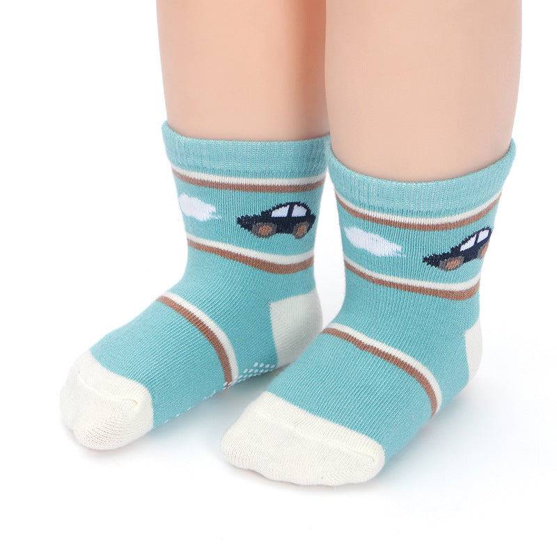 2019 New Cartoon children socks anti-slip socks 0-1-3-5 years old