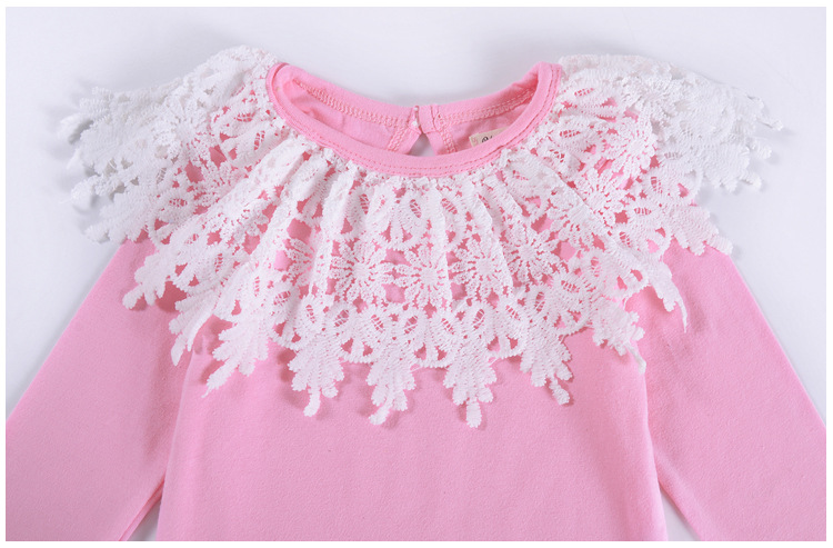 Baby Lace Collared Cotton Romper