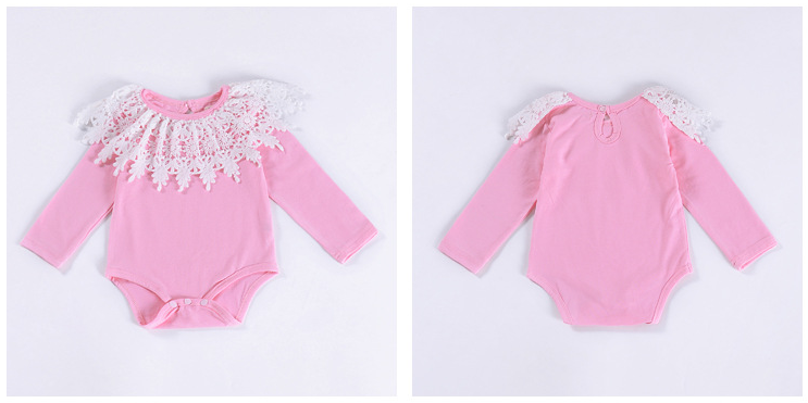 Baby Lace Collared Cotton Romper