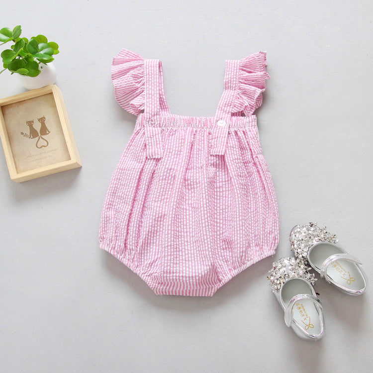 Baby Girl Striped Halter Jumpsuit