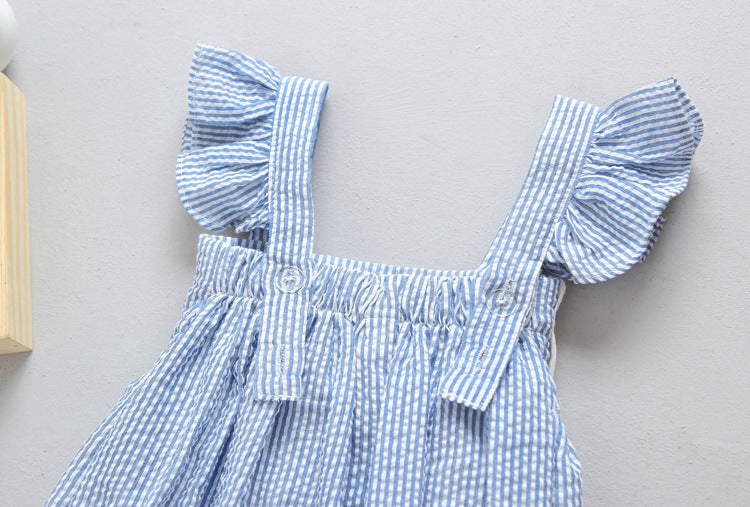 Baby Girl Striped Halter Jumpsuit