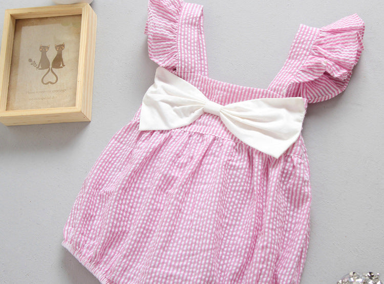 Baby Girl Striped Halter Jumpsuit