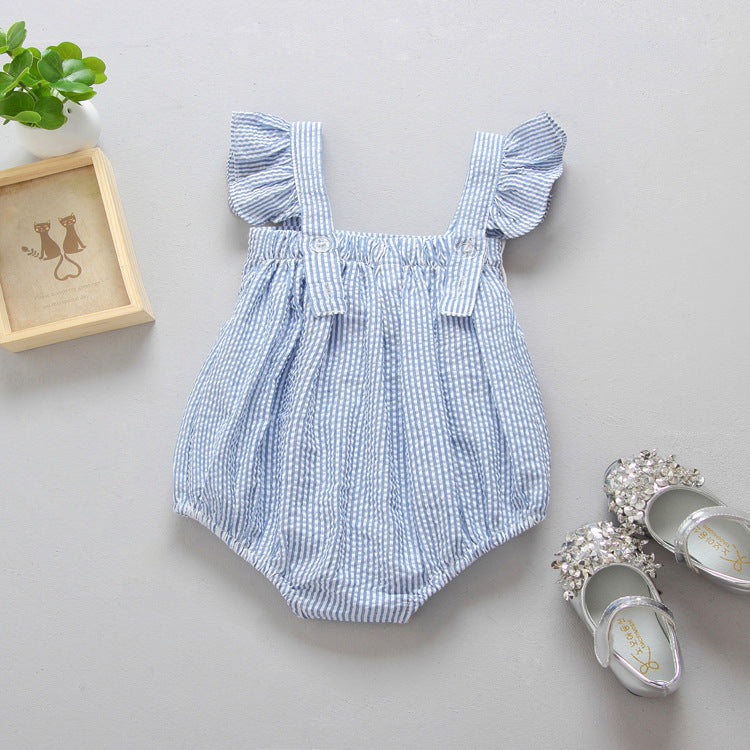 Baby Girl Striped Halter Jumpsuit