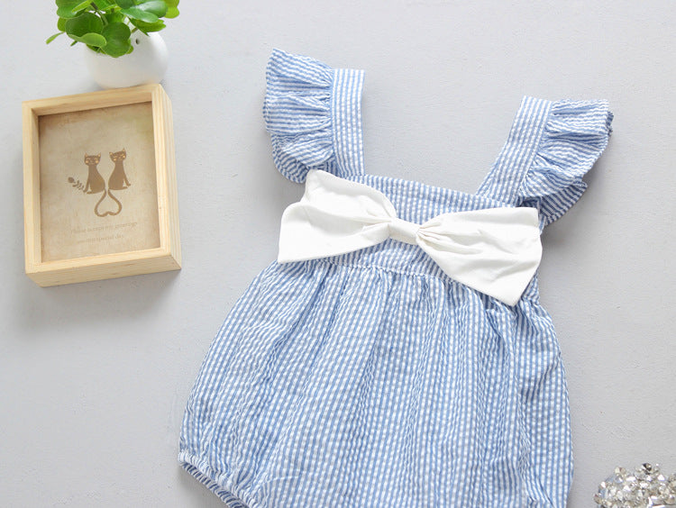 Baby Girl Striped Halter Jumpsuit