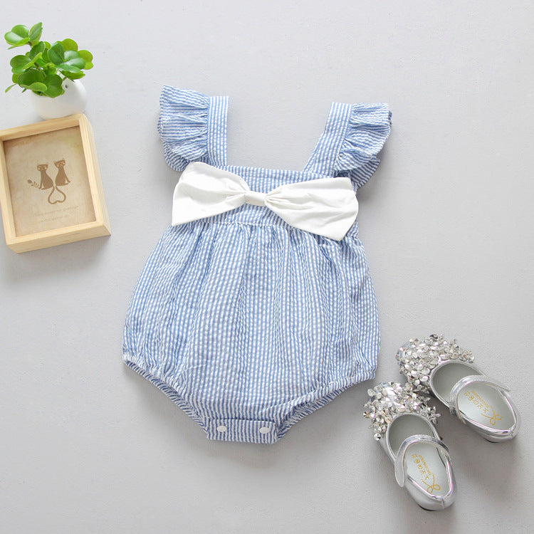 Baby Girl Striped Halter Jumpsuit