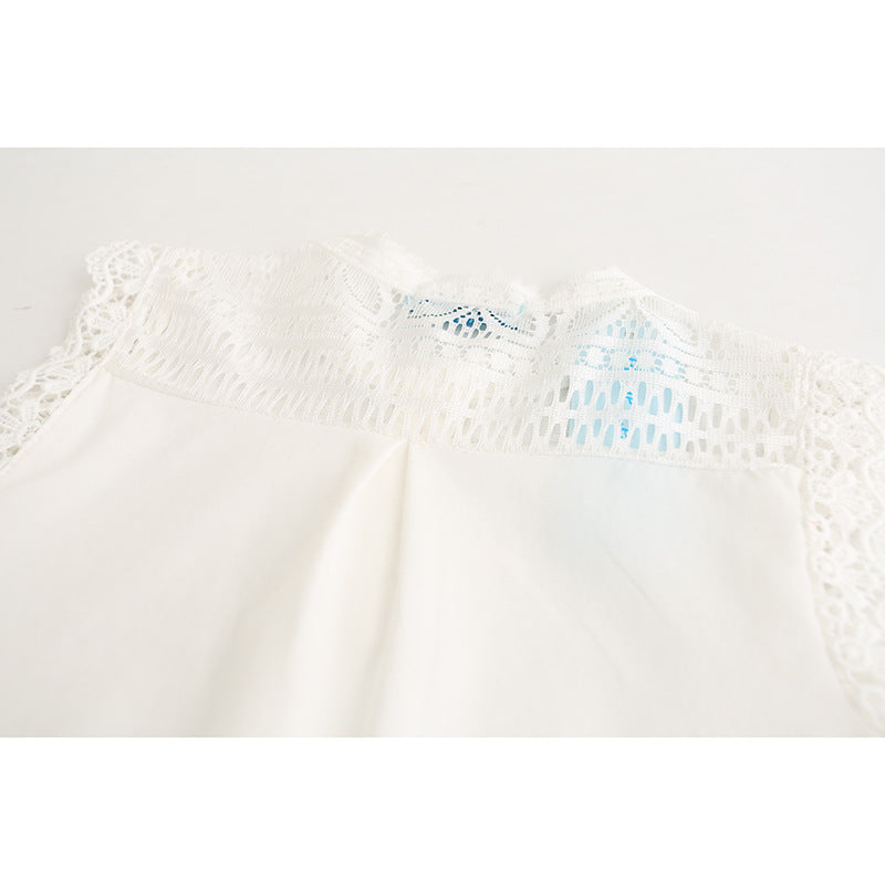 2019 Summer New Lace Shirt and Puffed Skirt