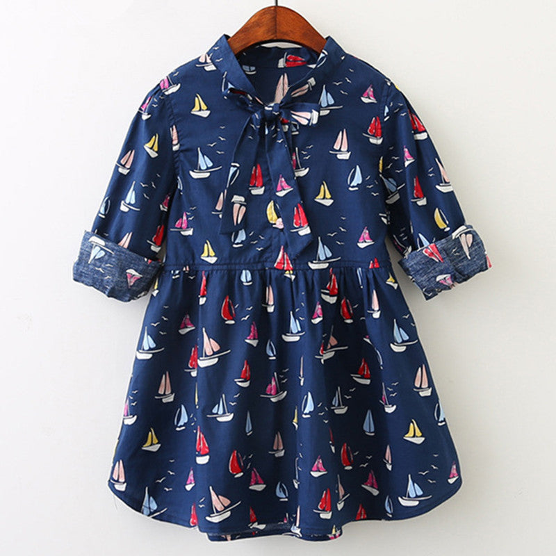 Colours Sailboat Printing Dress