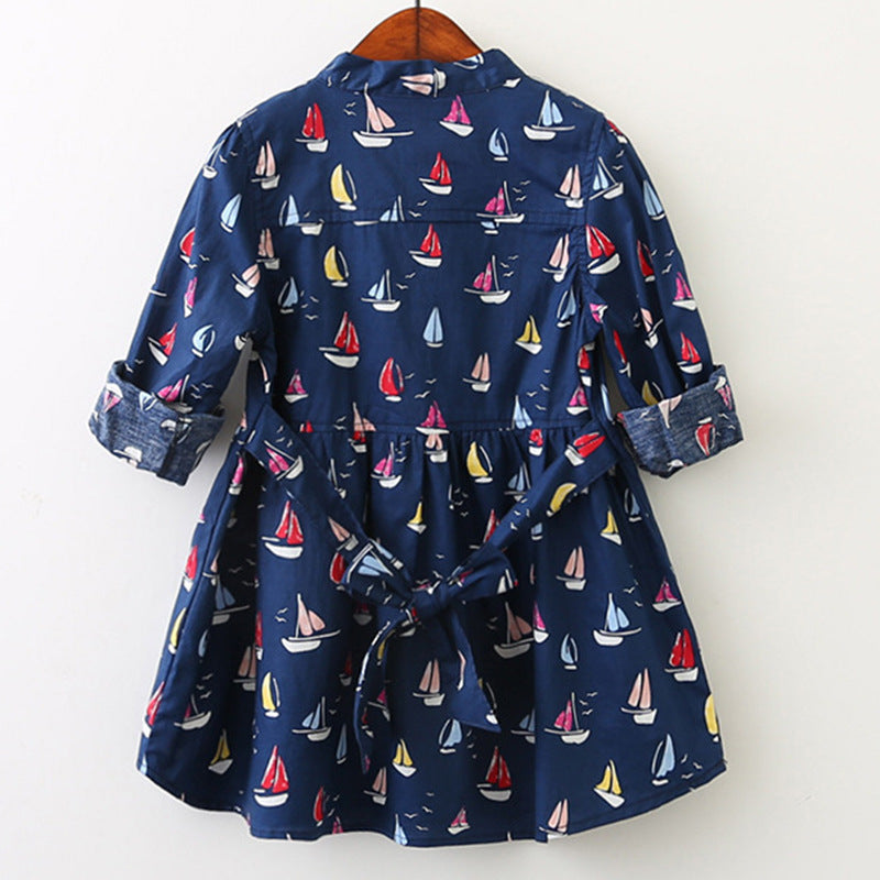 Colours Sailboat Printing Dress