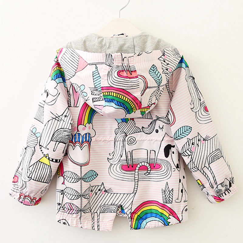 Rainbow Zipper Trench Coat