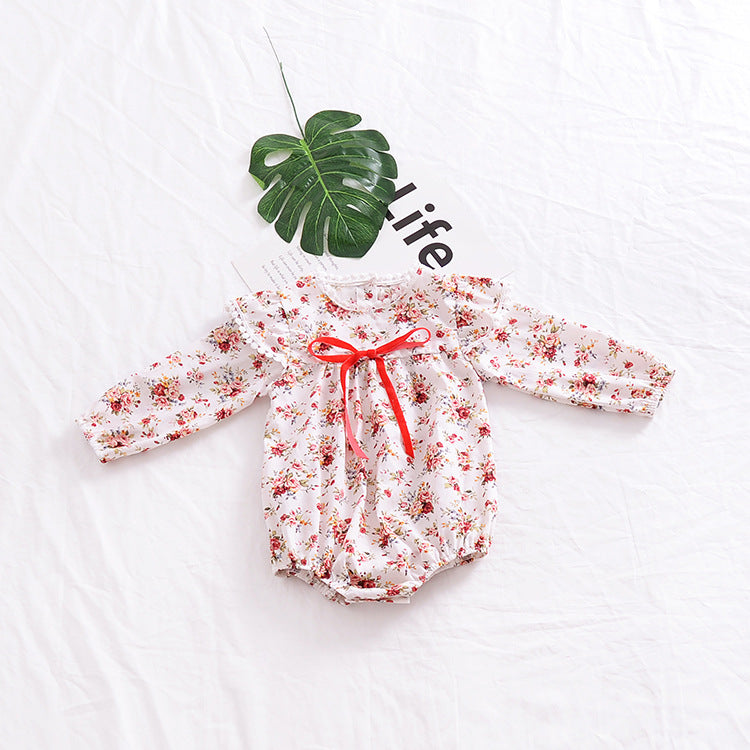 Red Bowknot Baby Rompers