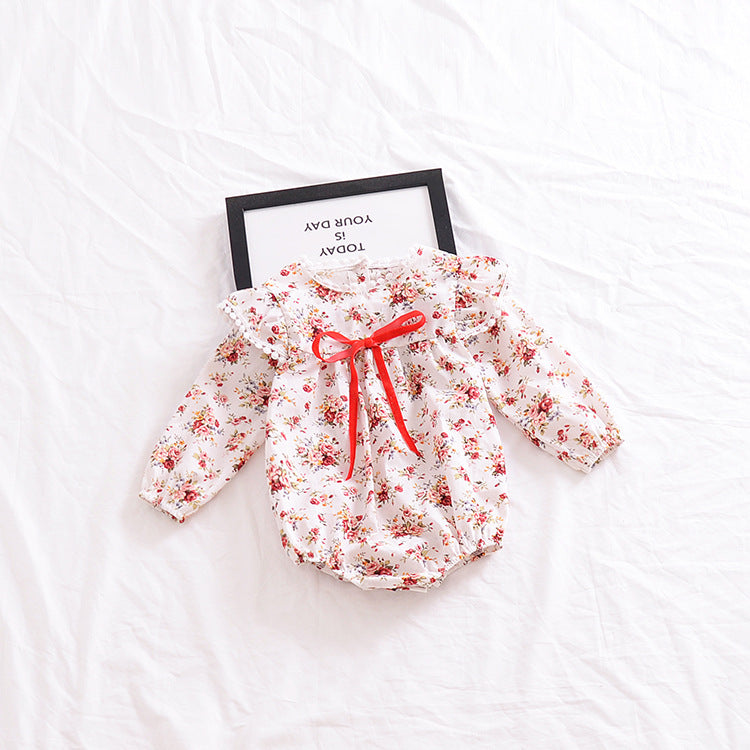 Red Bowknot Baby Rompers