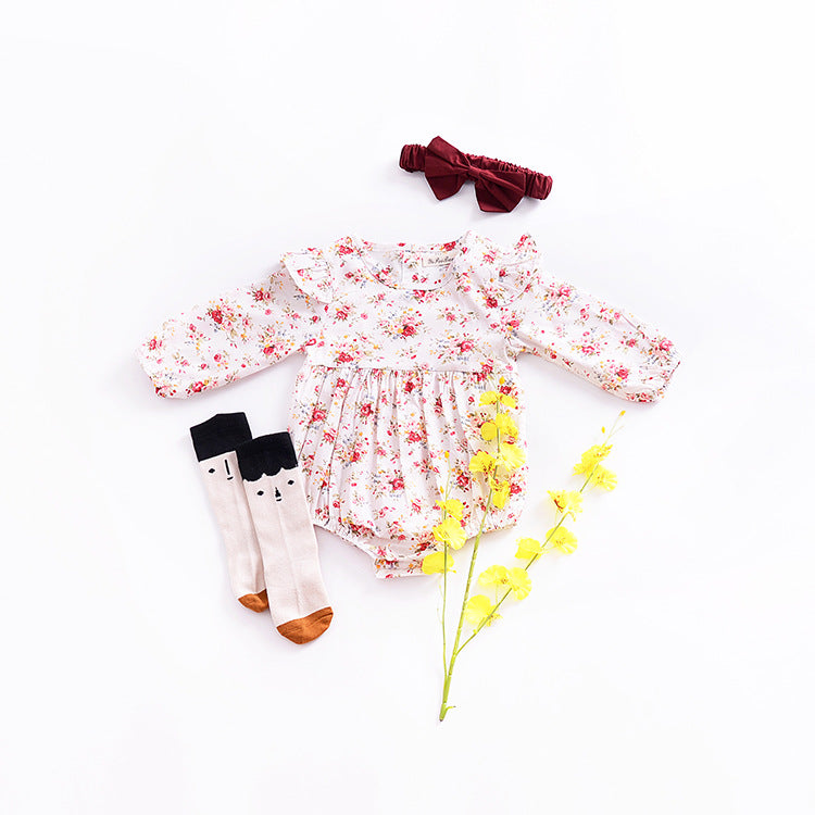 Pure Cotton Fresh Flower Baby Rompers