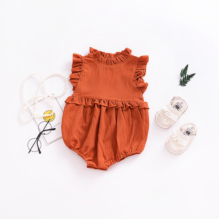 Multi-colored Lace Collar Sleeveless One-piece Climbing suit