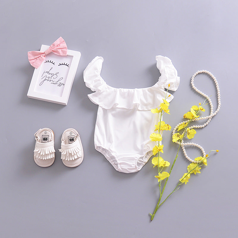 Girl Baby Fly Sleeves Rompers