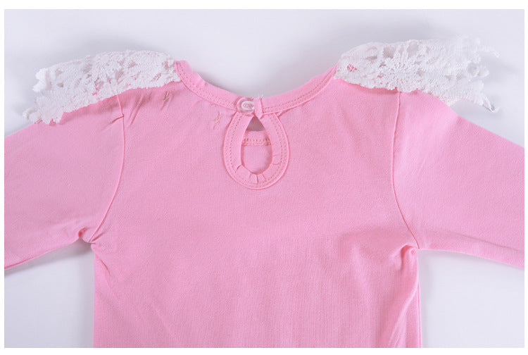 Baby Lace Collared Cotton Romper