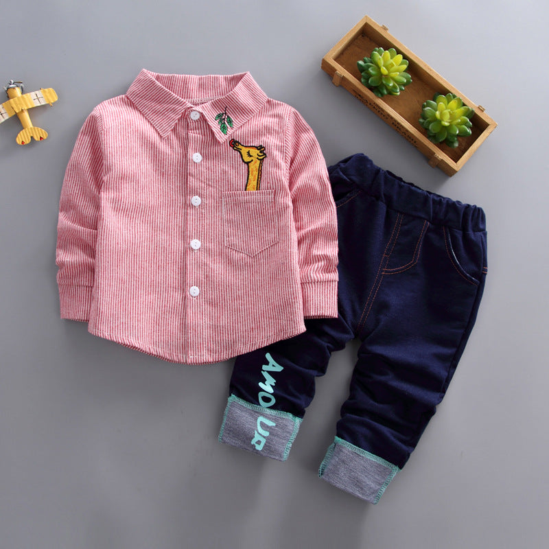 Jeans Long Sleeve Shirt Set