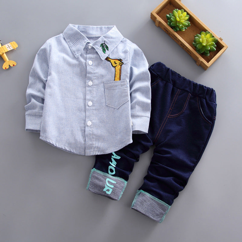 Jeans Long Sleeve Shirt Set