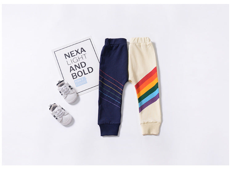 Fringed Rainbow Print Children's Trousers