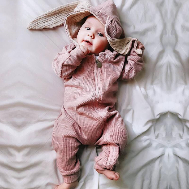 Big Eared Rabbit hooded Romper